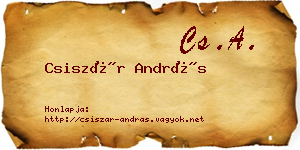 Csiszár András névjegykártya
